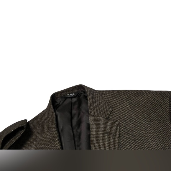 Jos. A. Bank 46R Men’s Brown Houndstooth Sports Coat Blazer Wool Silk Linen - Picture 4 of 12